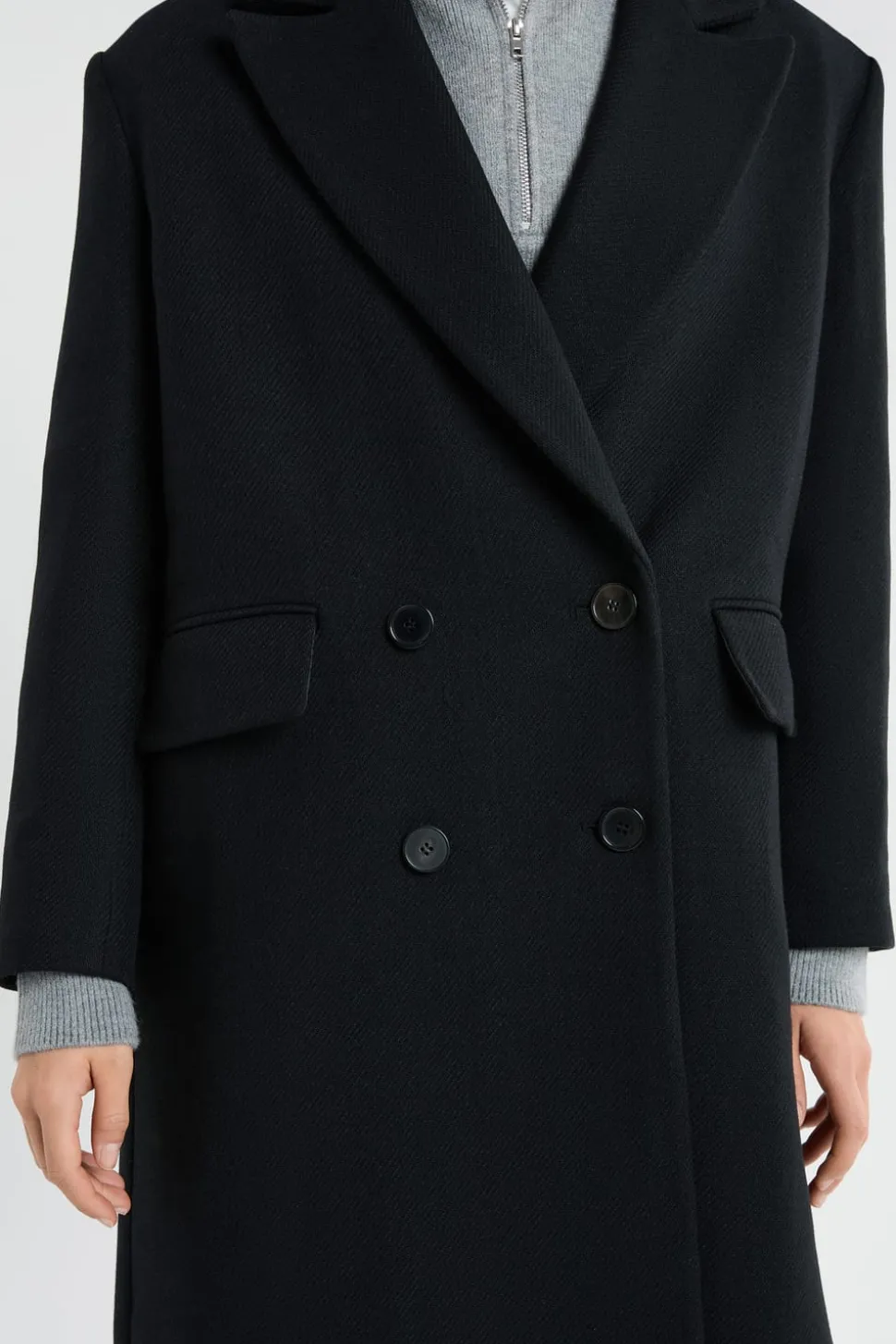 Abrigo largo de corte recto con lana