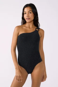 Bañador asimétrico brillante