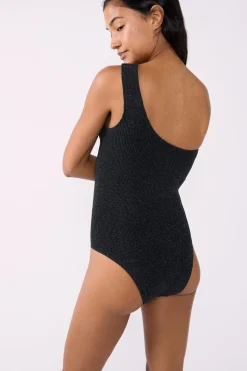 Bañador asimétrico brillante