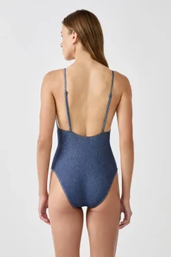 Bañador de una pieza efecto denim