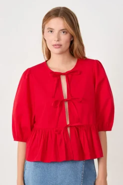 Blusa mangas 3/4 con lazos