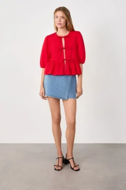 Blusa mangas 3/4 con lazos