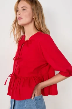 Blusa mangas 3/4 con lazos