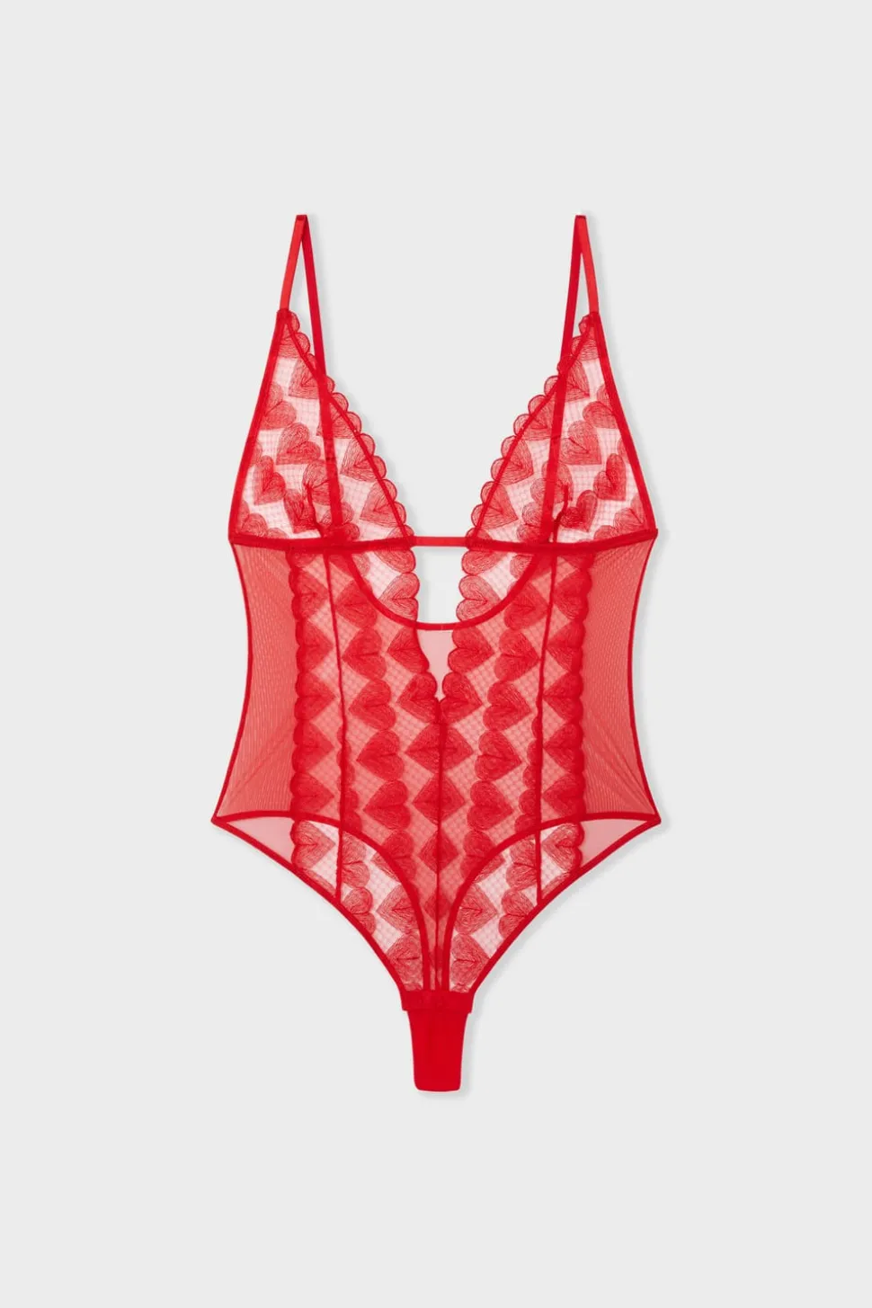 Body con bordado de corazones