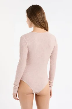 Body de manga larga con cuello cruzado