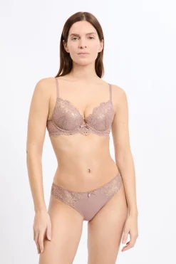 Braga brasileña de microfibra y encaje