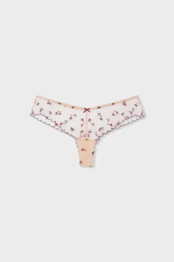 Braga brasileña de tul estampado