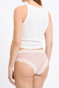 Braga culotte con bordes de encaje de microfibra