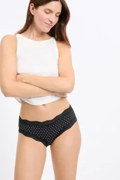 Braga culotte con bordes de encaje de microfibra