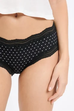 Braga culotte con bordes de encaje de microfibra