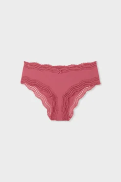 Braga culotte con bordes de encaje de microfibra