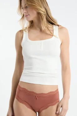 Braga culotte con bordes de encaje de microfibra