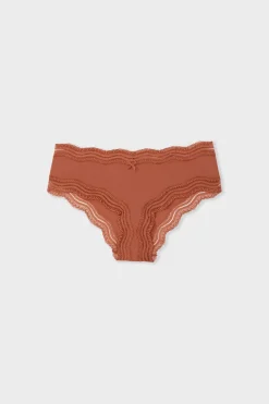 Braga culotte con bordes de encaje de microfibra