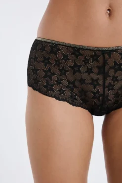Braga culotte de encaje con motivos de estrellas brillantes