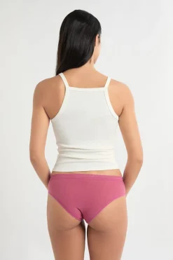 Braga culotte de microfibra con detalles de encaje