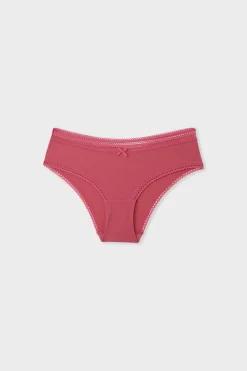 Braga culotte de microfibra con detalles de encaje