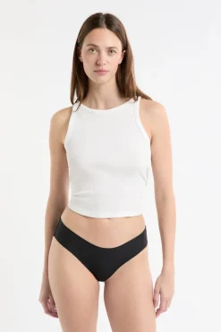 Braga de microfibra con detalles de encaje