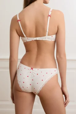 Braga de punto elástico con estampado de corazones