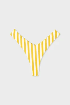Braguita bikini brasileña talle alto a rayas