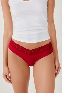 Braguita brasileña en V de microfibra y encaje