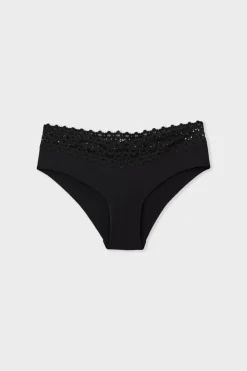 Braguita brasileña en V de microfibra y encaje