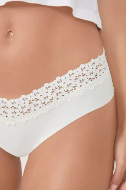 Braguita brasileña en V de microfibra y encaje