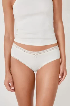 Braguita culotte de microfibra con detalle de encaje