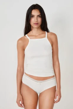 Braguita culotte de microfibra con detalle de encaje