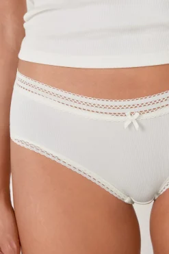 Braguita culotte de microfibra con detalle de encaje