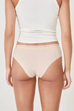 Braguita culotte de microfibra con detalle de encaje