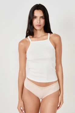 Braguita culotte de microfibra con detalle de encaje