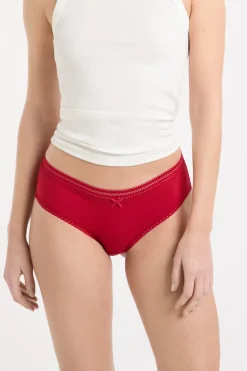 Braguita culotte de microfibra con detalle de encaje