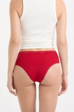 Braguita culotte de microfibra con detalle de encaje