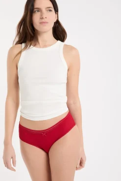 Braguita culotte de microfibra con detalle de encaje