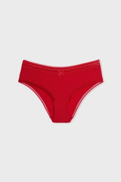 Braguita culotte de microfibra con detalle de encaje