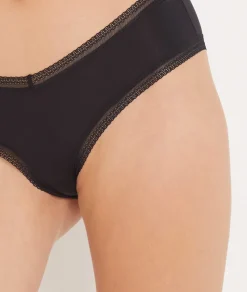 Braguita culotte en V de microfibra y encaje