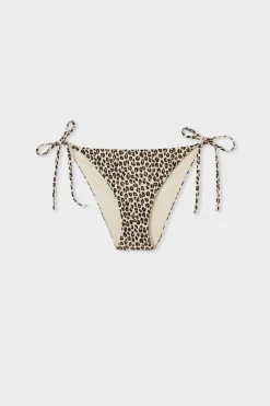 Braguita de bikini con lazada y estampado de leopardo