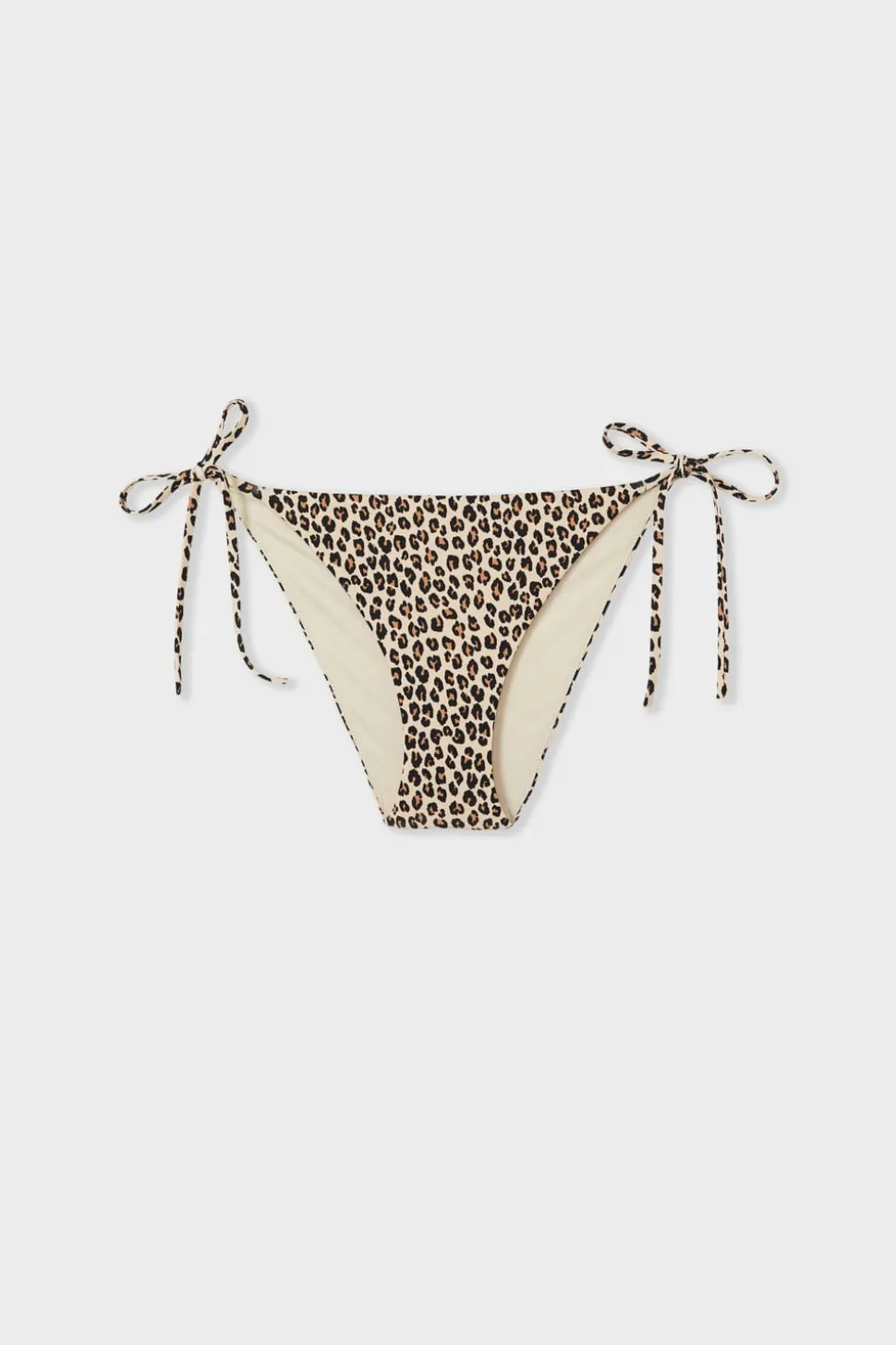 Braguita de bikini con lazada y estampado de leopardo