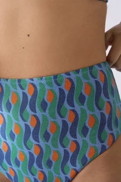 Braguita de bikini de cintura alta brillante