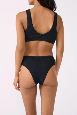 Braguita de bikini de tiro alto brillante