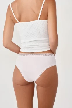 Braguita de microfibra con detalles de encaje