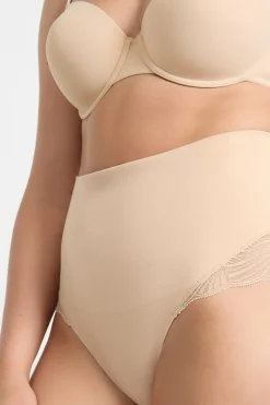 Braguita de talle alto con detalle de encaje - Sujeción media