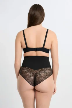 Braguita de talle alto con detalle de encaje - Sujeción media