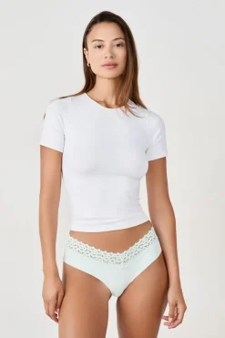 Braguita hipster V-shape de microfibra y encaje