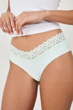 Braguita hipster V-shape de microfibra y encaje