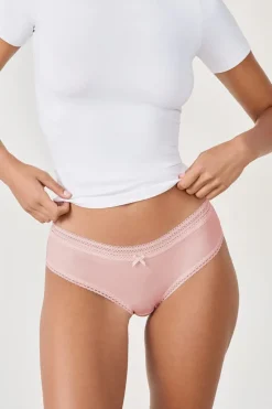 Braguita shorty con bordes de encaje de microfibra