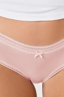 Braguita shorty con bordes de encaje de microfibra