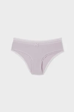 Braguita shorty con bordes de encaje de microfibra