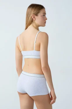 Bralette de algodón acanalado