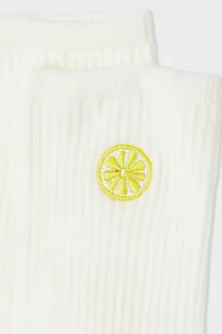 Calcetines acanalados con algodón y estampado de sol